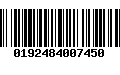 Código de Barras 0192484007450