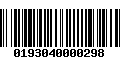 Código de Barras 0193040000298