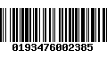 Código de Barras 0193476002385