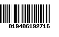 Código de Barras 019406192716