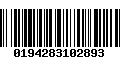 Código de Barras 0194283102893