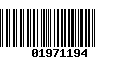 Código de Barras 01971194