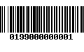 Código de Barras 0199000000001