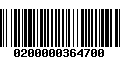 Código de Barras 0200000364700