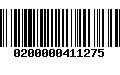 Código de Barras 0200000411275