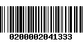 Código de Barras 0200002041333