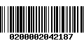 Código de Barras 0200002042187