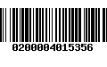 Código de Barras 0200004015356