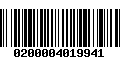 Código de Barras 0200004019941