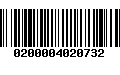 Código de Barras 0200004020732