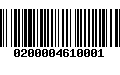 Código de Barras 0200004610001