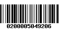 Código de Barras 0200005049206