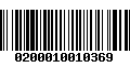 Código de Barras 0200010010369