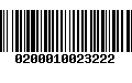 Código de Barras 0200010023222