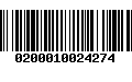 Código de Barras 0200010024274