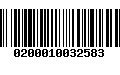 Código de Barras 0200010032583