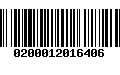 Código de Barras 0200012016406