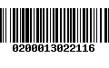 Código de Barras 0200013022116