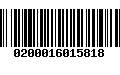 Código de Barras 0200016015818