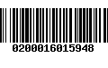 Código de Barras 0200016015948