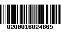 Código de Barras 0200016024865