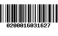 Código de Barras 0200016031627