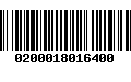 Código de Barras 0200018016400