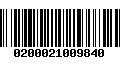 Código de Barras 0200021009840