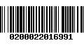 Código de Barras 0200022016991