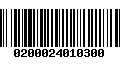 Código de Barras 0200024010300