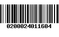 Código de Barras 0200024011604