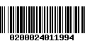 Código de Barras 0200024011994