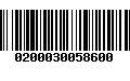 Código de Barras 0200030058600