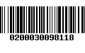 Código de Barras 0200030098118