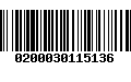 Código de Barras 0200030115136