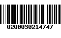 Código de Barras 0200030214747