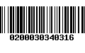 Código de Barras 0200030340316