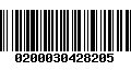 Código de Barras 0200030428205