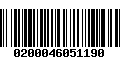 Código de Barras 0200046051190