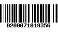 Código de Barras 0200071019356