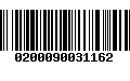 Código de Barras 0200090031162