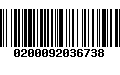 Código de Barras 0200092036738