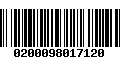 Código de Barras 0200098017120