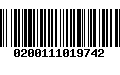 Código de Barras 0200111019742