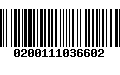 Código de Barras 0200111036602