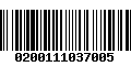 Código de Barras 0200111037005