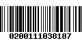 Código de Barras 0200111038187