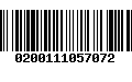 Código de Barras 0200111057072