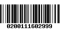 Código de Barras 0200111602999