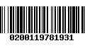 Código de Barras 0200119781931